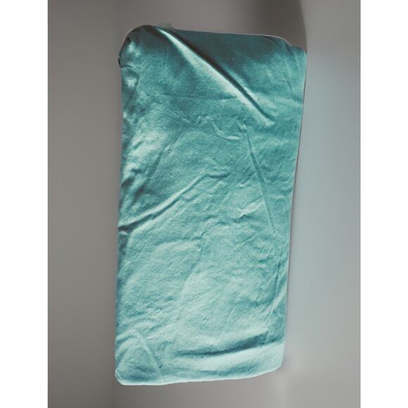 IKEA Gaspa Polished Cotton Turquoise Blue Twin Flat Sheet 74"x95" - Picture 2 of 5